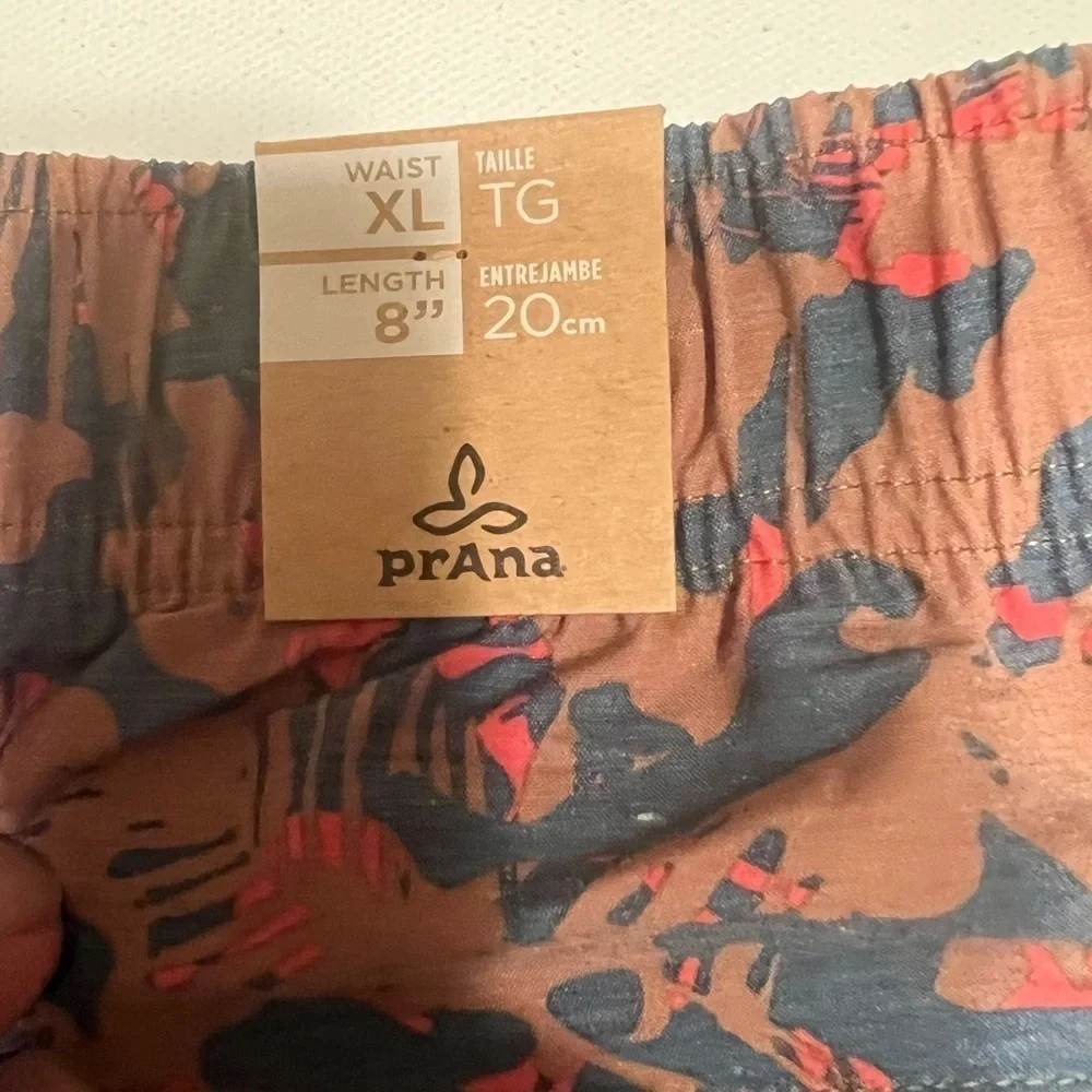 NWT prAna Metric E-Waist Shorts Mens Size Large XL Fresca Camo 8” No Liner (D4)